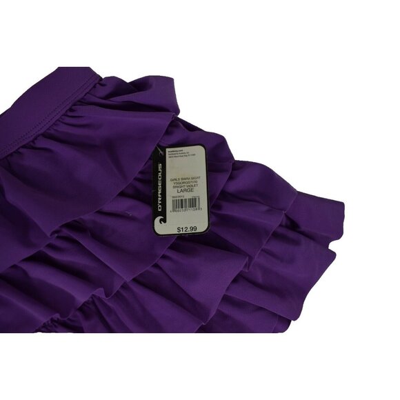 Girls  Size L Swim Skirt Purple Ruffled Layers Nylon/Spandex - Picture 2 of 4